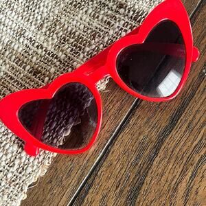 Red Heart Shaped Sunglasses